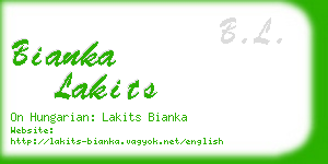 bianka lakits business card